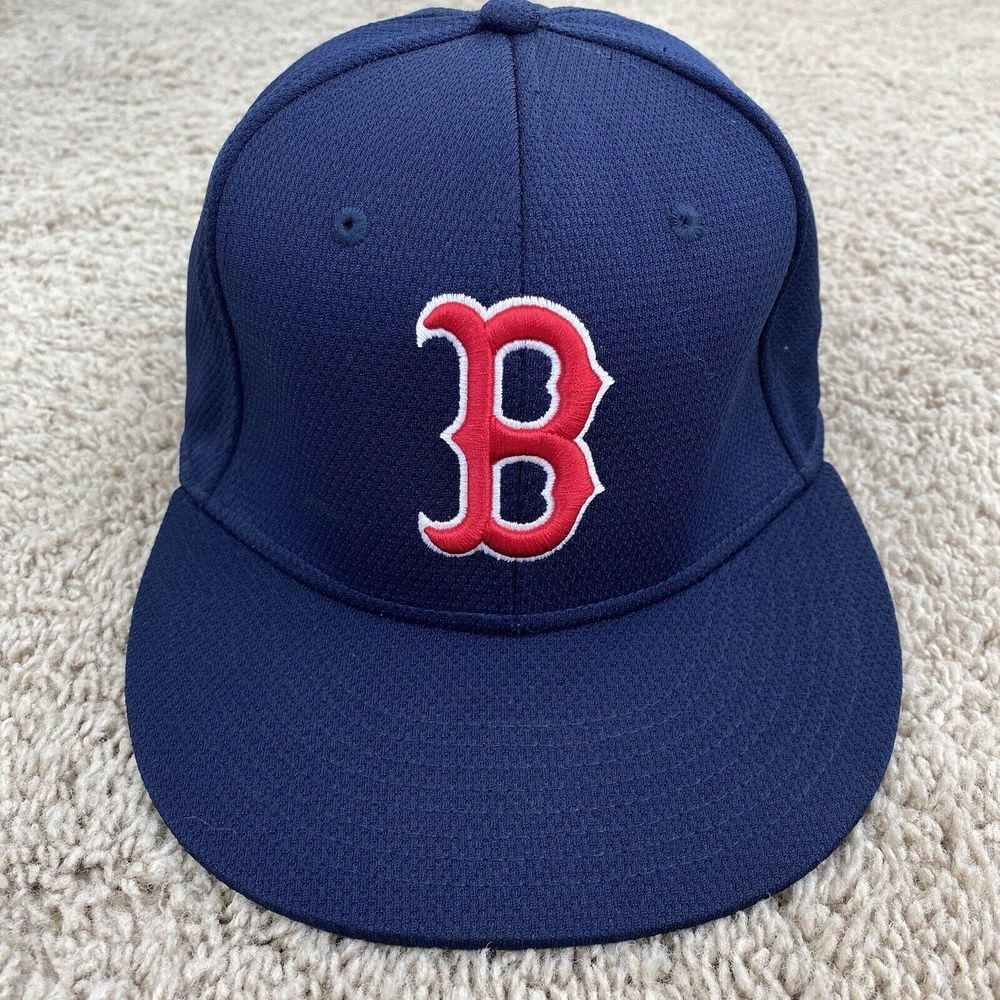Boston Red Sox‎ OC Sports Hat Blue w/ Red B Team Logo Adjustable Q3 Tech MLB Cap